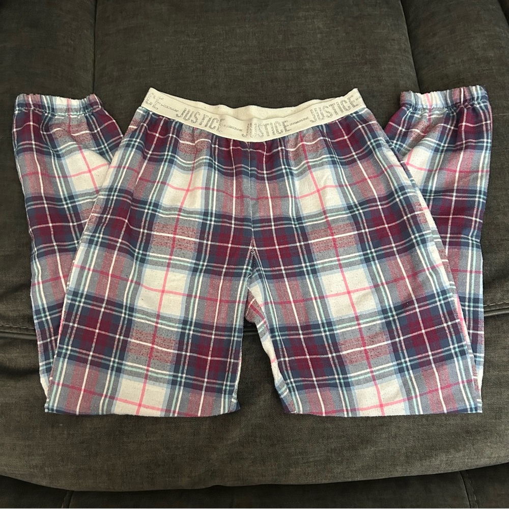 Plaid girls Justice pajama bottoms